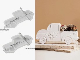 Molde silicona camioneta con flor 